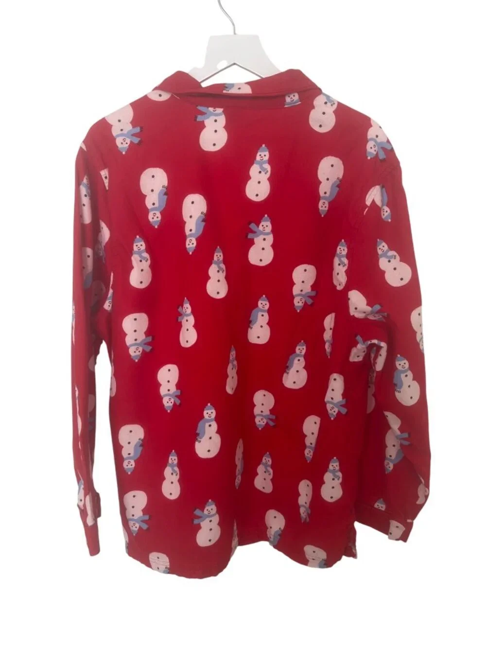 Hanna Andersson Mens/Unisex Red Snowman Print Pajama Set